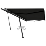 vidaXL Tenda Sole Retrattile Manuale con Palo 500x350 cm Antracite