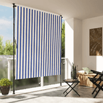 vidaXL Tenda a Rullo Esterno Blu e Bianca 150x270cm Tessuto e Acciaio