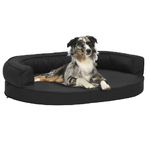 vidaXL Materasso Ergonomico per Cani 75x53 cm Effetto Lino Nero