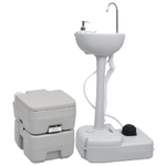 vidaXL Set Toilette da Campeggio Portatile e Supporto Lavamani