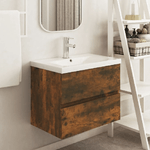 vidaXL Mobile Lavabo Rovere Fumo 60x38,5x45 cm in Legno Ingegnerizzato