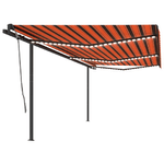 vidaXL Tenda Automatica Sensore Vento e LED 6x3,5 m Arancio e Marrone