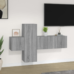 Set Mobili Porta TV 3 pz Grigio Sonoma in Legno Ingegnerizzato