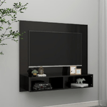 vidaXL Mobile TV a Muro Nero Lucido 102x23,5x90 cm in Truciolato