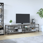 vidaXL Mobile TV Grigio Sonoma 200x30x50cm Legno ingegnerizzato e Metallo