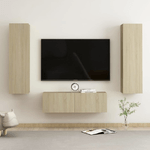 vidaXL Set Porta TV 3 pz Rovere Sonoma in Truciolato