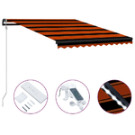 vidaXL Tenda da Sole Retrattile Sensore LED 350x250 cm Arancio Marrone