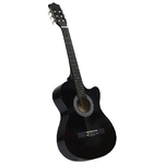 vidaXL Chitarra Classica Cutaway Western con 6 Corde Nera 38"