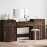 vidaXL Set da Toeletta 4 pz Rovere Marrone in Legno Multistrato