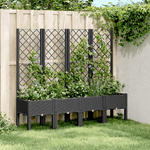 vidaXL Fioriera da Giardino con Traliccio Nera 160x40x142 cm in PP