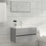 Set Mobili da Bagno 2 pz Grigio Sonoma in Legno Ingegnerizzato