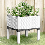 vidaXL Fioriera da Giardino con Gambe Bianco 40x40x42 cm in PP