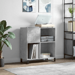 vidaXL Mobile Porta Dischi Grigio Cemento 84,5x38x89 Legno ingegnerizzato