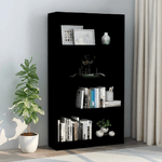 vidaXL Libreria a 4 Ripiani Nera 80x24x142 cm in Truciolato