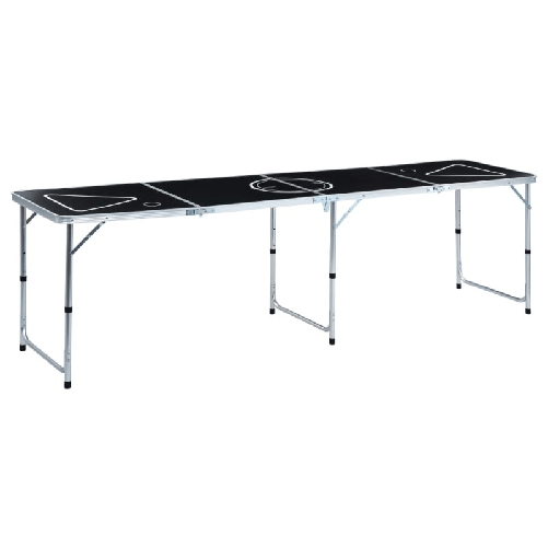vidaXL Tavolo da Beer Pong Pieghevole 240 cm Nero