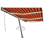 vidaXL Tenda da Sole Retrattile Manuale LED 600x300 cm Arancio Marrone