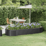 vidaXL Letto da Giardino in Acciaio a Polvere 249x100x36 cm Antracite