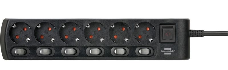 Brennenstuhl-1153110116-prolunghe-e-multiple-2-m-6-presa-e--AC-Interno-Nero