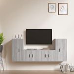 Set di Mobili Porta TV 4 pz Grigio Sonoma in Legno ingegnerizzato