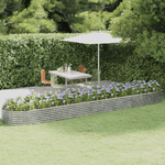 vidaXL Letto Giardino Acciaio Verniciato Polvere 507x100x36cm Argento