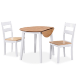 vidaXL Set da Pranzo 3 pz in MDF e Legno di Hevea Bianco