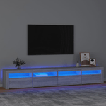 vidaXL Mobile Porta TV con Luci LED Grigio Sonoma 240x35x40 cm