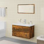 Set di Mobili da Bagno Rovere Fumo in Legno Ingegnerizzato