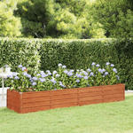 vidaXL Letto Rialzato da Giardino Ruggine 320x80x45 cm Acciaio Corten