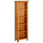 vidaXL Libreria a 5 Ripiani 45x22x140 cm in Legno Massello di Rovere