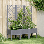 vidaXL Fioriera da Giardino con Traliccio Grigia 120x40x142 cm in PP