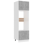 Armadio per Microonde Grigio Cemento 60x57x207 cm in Truciolato