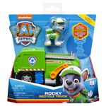 Spin Master PAW Patrol - Camion per la raccolta di rifiuti riciclabili di Rocky - Veicolo e personaggio di Rocky