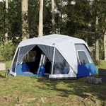 vidaXL Tenda da Campeggio con Luce LED 10 Persone Azzurro