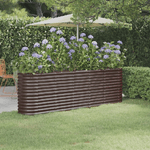 vidaXL Letto Giardino Acciaio Verniciato a Polvere 224x40x68cm Marrone