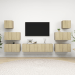 vidaXL Set Porta TV 8 pz Rovere Sonoma in Truciolato