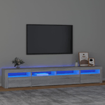 vidaXL Mobile Porta TV con Luci LED Grigio Sonoma 240x35x40 cm