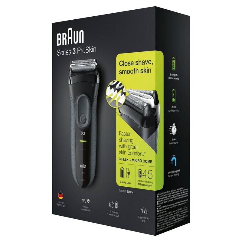 Braun-Series-3-ProSkin-3000s-Rasoio-Elettrico-Nero---Rasoio-Elettrico-Ricaricabile