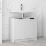 vidaXL Mobile da Bagno Bianco Lucido 64,5x33,5x59 cm Legno ingegnerizzato