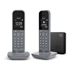 Gigaset Telefono Wireless Gigaset CL390 DUO DEC - Schermo B/N - Controllo volume - colore grigio