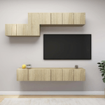 vidaXL Set Porta TV 7 pz Rovere Sonoma in Truciolato