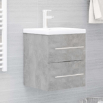 vidaXL Mobile Bagno con Lavabo Integrato Grigio Cemento in Truciolato