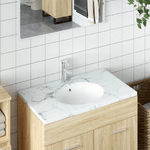 vidaXL Lavandino da Bagno Bianco 37x31x17,5 cm Ovale in Ceramica