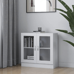 Armadietto con Vetrina Bianco 82,5x30,5x80 cm Legno ingegnerizzato