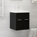 vidaXL Mobile da Bagno con Lavabo Integrato Nero in Truciolato