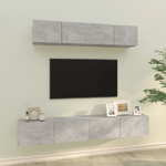 vidaXL Set di Mobili Porta TV 4 pz Grigio Cemento in Legno ingegnerizzato