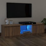 Mobile Porta TV con Luci LED Rovere Marrone 120x30x35,5 cm