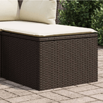 vidaXL Sgabello Giardino con Cuscino Marrone 55x55x37 cm in Polyrattan