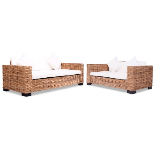 vidaXL Set Divani 15 pz in Rattan Naturale