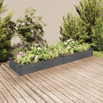 vidaXL Fioriera Giardino con Fodera Grigia 240x60x25 cm Massello Abete