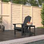 Sedia da Giardino con Tavolo Adirondack in HDPE Nero